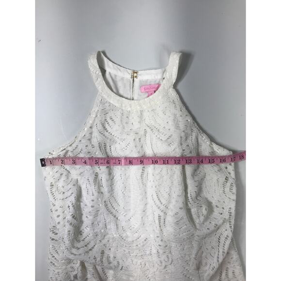 Lilly Pulitzer Women's White Lace Edona Romper Cute Feminine Lightweight Spring - Picture 11 of 12
